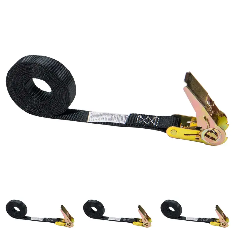 1" x 5' Black Endless Ratchet Strap | 4-Pack