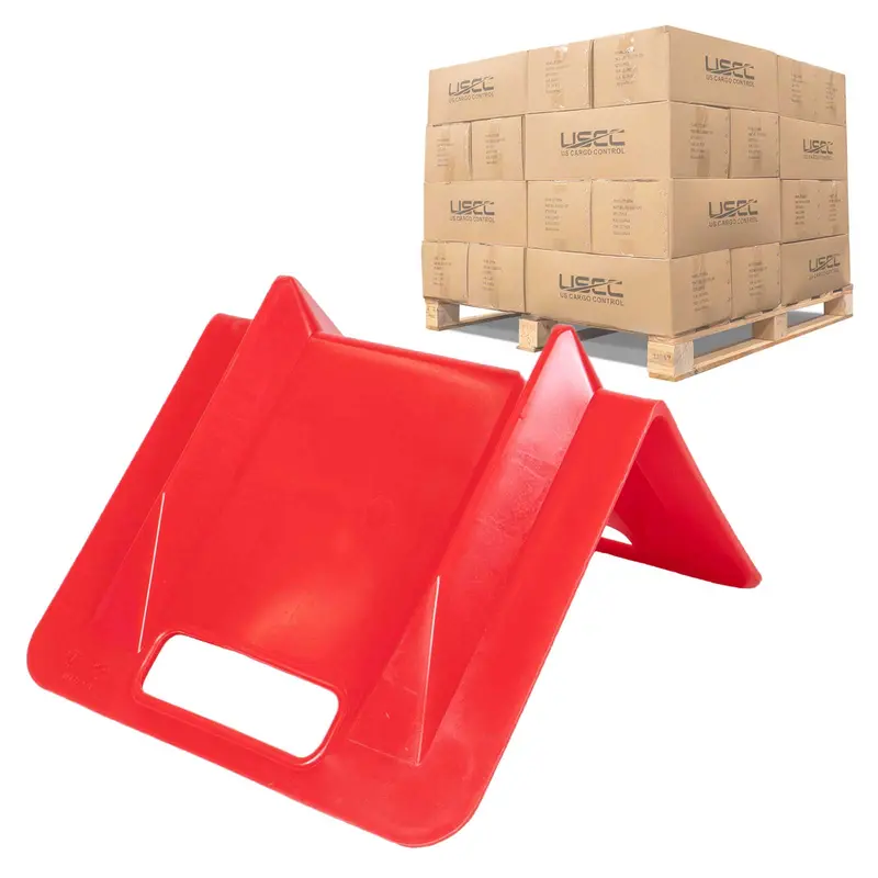 10-2/3" Cargo Corner Guard | 4-1/4" Slot For Strap | Red Plastic | 800-Pack (Pallet)